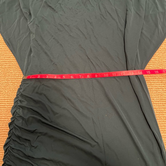 Halston Heritage Teal Off Shoulder Dress - Picture 9 of 11